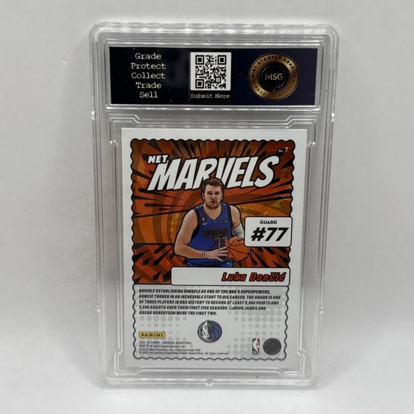 2023-24 Donruss Luka Doncic Net Marvels #7 Dallas Mavericks NBA Graded 8 NM-MT - Picture 2 of 2